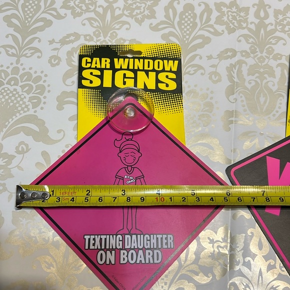 New Set of 2 “Texting Daughter On Board” “YOLO” Car Window Sign (A) - Picture 4 of 5